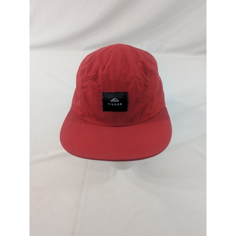 Tillak Wallowa Camp Hat Lightweight Nylon 5 Panel  Adjustable Cap Supai Red
